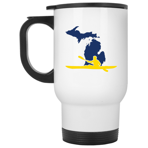 Paddle Michigan White Travel Mug - Paddlers of America
