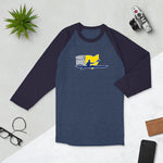 Paddle Ohio - Kayaking 3/4 sleeve raglan shirt