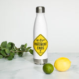 Life Begins when the Pavement Ends - Girl on SUP stainless Steel Water Bottle
