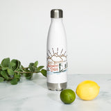 Life Begins When the Pavement Ends - SUP Girl and Her Dog Stainless Steel Water Bottle