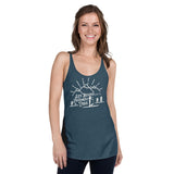 Girl on SUP with her Dog - Women's Racerback Tank