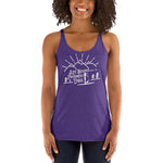 Girl on SUP with her Dog - Women's Racerback Tank